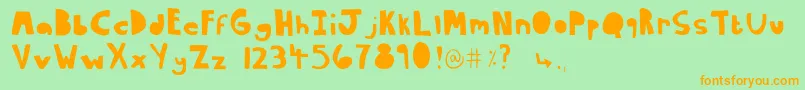 Ophelia Regular copy Font – Orange Fonts on Green Background