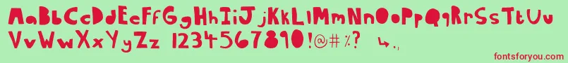 Ophelia Regular copy Font – Red Fonts on Green Background