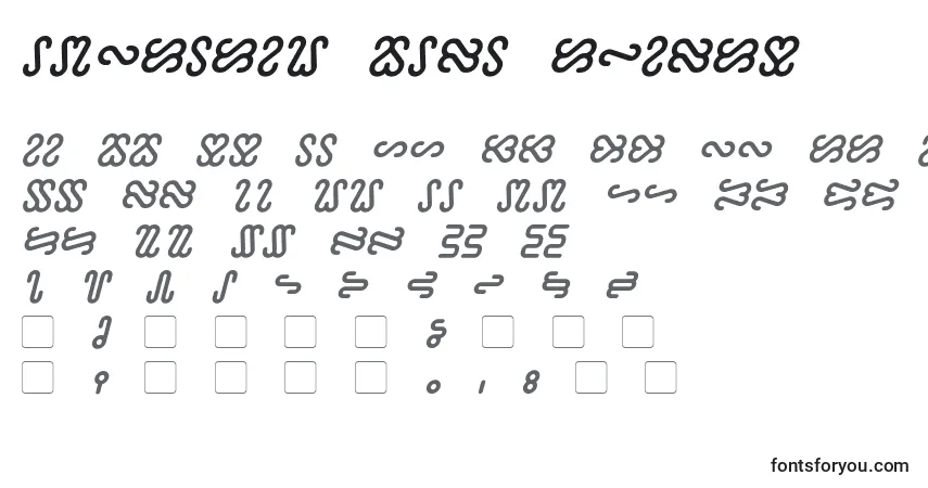 Schriftart Ophidian Bold Italic – Alphabet, Zahlen, spezielle Symbole