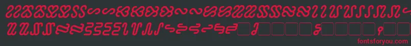 Ophidian Bold Italic-Schriftart – Rote Schriften auf schwarzem Hintergrund