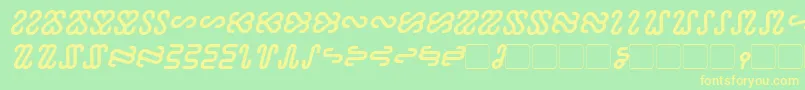 Ophidian Bold Italic-Schriftart – Gelbe Schriften auf grünem Hintergrund