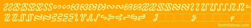 フォントOphidian Bold Italic – オレンジの背景に黄色の文字