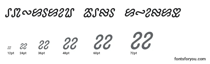 Размеры шрифта Ophidian Bold Italic