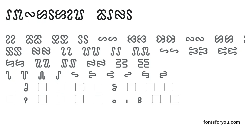 Schriftart Ophidian Bold – Alphabet, Zahlen, spezielle Symbole