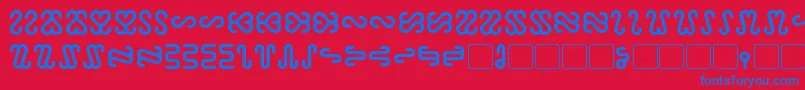 フォントOphidian Bold – 赤い背景に青い文字