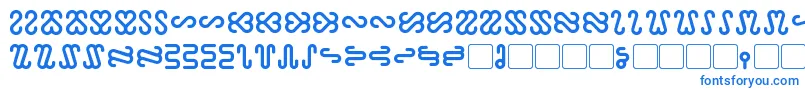 フォントOphidian Bold – 白い背景に青い文字