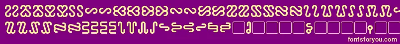 フォントOphidian Bold – 紫の背景に黄色のフォント