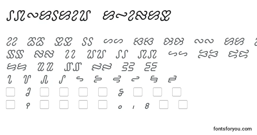 Шрифт Ophidian Italic – алфавит, цифры, специальные символы