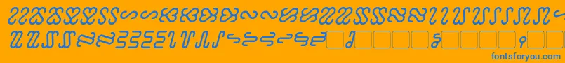 フォントOphidian Italic – オレンジの背景に青い文字