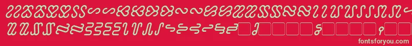 フォントOphidian Italic – 赤い背景に緑の文字