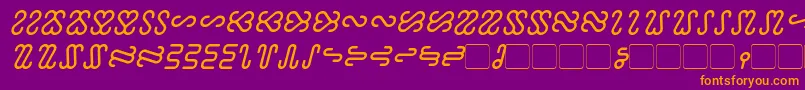 Fonte Ophidian Italic – fontes laranjas em um fundo violeta