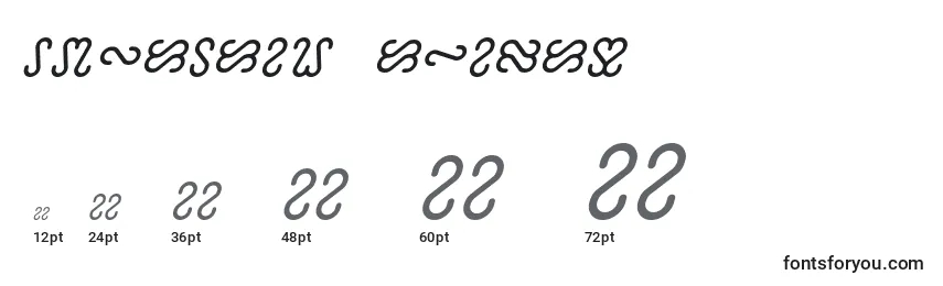 Размеры шрифта Ophidian Italic