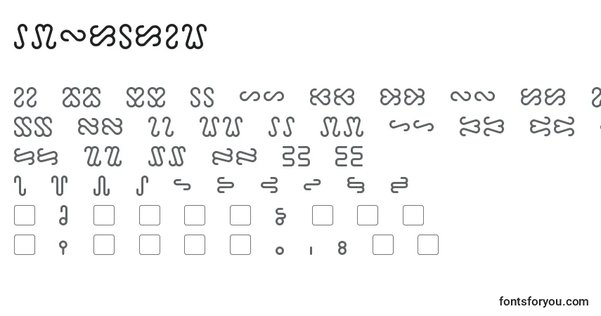 Schriftart Ophidian (136157) – Alphabet, Zahlen, spezielle Symbole