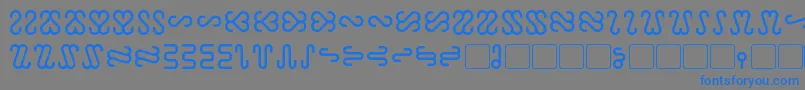 フォントOphidian – 灰色の背景に青い文字