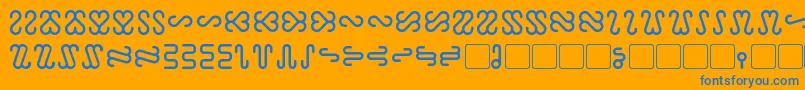 フォントOphidian – オレンジの背景に青い文字