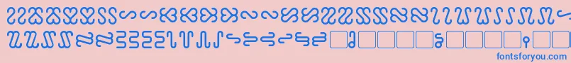フォントOphidian – ピンクの背景に青い文字
