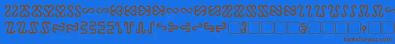 Ophidian-Schriftart – Braune Schriften auf blauem Hintergrund