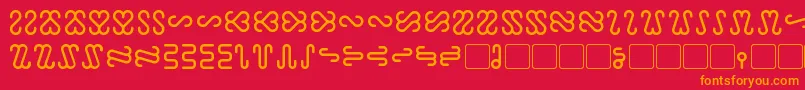 フォントOphidian – 赤い背景にオレンジの文字