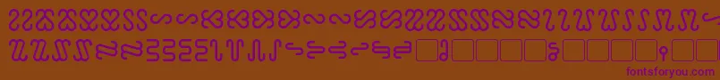 フォントOphidian – 紫色のフォント、茶色の背景