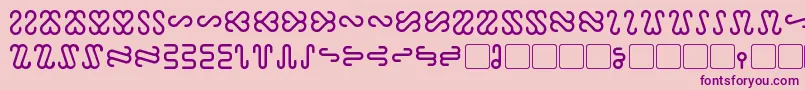 Ophidian-fontti – violetit fontit vaaleanpunaisella taustalla