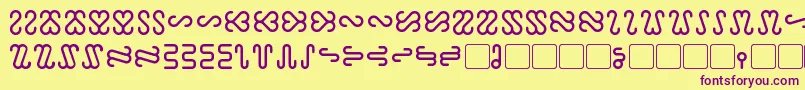 Ophidian-fontti – violetit fontit keltaisella taustalla