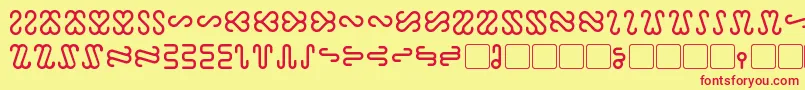 フォントOphidian – 赤い文字の黄色い背景