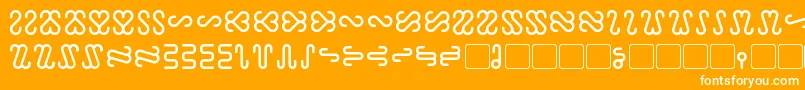 Ophidian-Schriftart – Weiße Schriften auf orangefarbenem Hintergrund