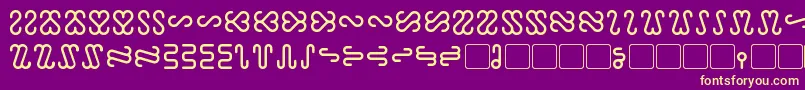 Ophidian-fontti – keltaiset fontit violetilla taustalla