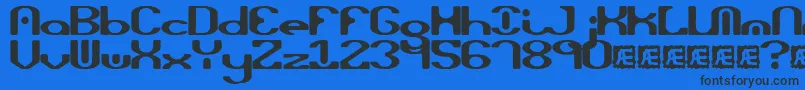 フォントopiated – 黒い文字の青い背景