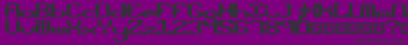 フォントopiated – 紫の背景に黒い文字