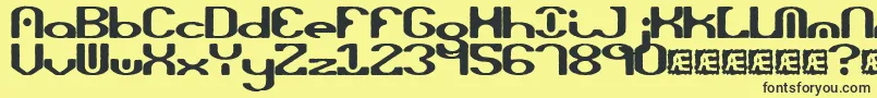 opiated Font – Black Fonts on Yellow Background