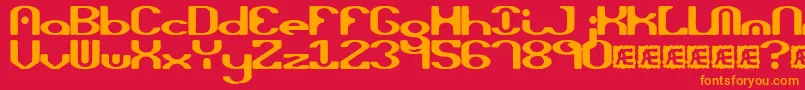 opiated Font – Orange Fonts on Red Background