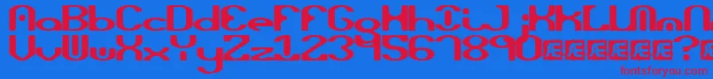 opiated Font – Red Fonts on Blue Background