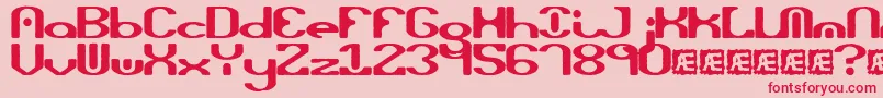 opiated-Schriftart – Rote Schriften auf rosa Hintergrund