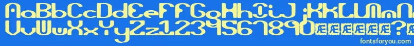 opiated Font – Yellow Fonts on Blue Background