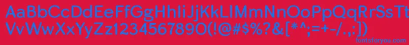 SkirtrgRegular Font – Blue Fonts on Red Background