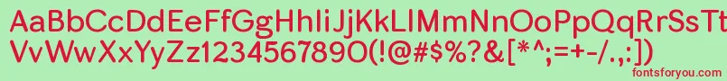 SkirtrgRegular Font – Red Fonts on Green Background