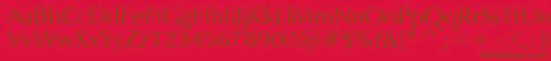 OPIUM-Schriftart – Braune Schriften auf rotem Hintergrund