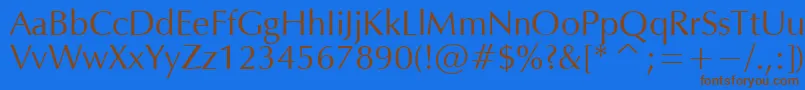 OPM Font – Brown Fonts on Blue Background