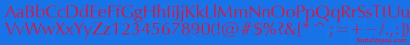 フォントOPM – 赤い文字の青い背景
