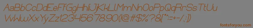 Optical Fiber Bold Italic-fontti – ruskeat fontit harmaalla taustalla