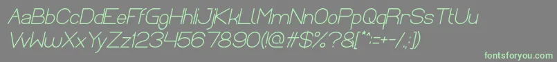 Optical Fiber Bold Italic-Schriftart – Grüne Schriften auf grauem Hintergrund