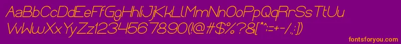 Optical Fiber Bold Italic Font – Orange Fonts on Purple Background