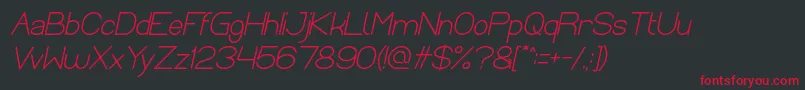 Optical Fiber Bold Italic Font – Red Fonts on Black Background