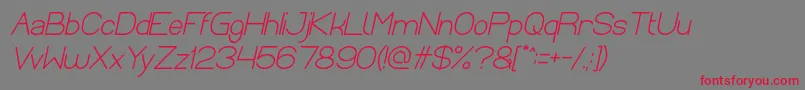 Optical Fiber Bold Italic Font – Red Fonts on Gray Background
