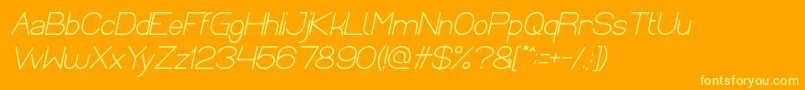Optical Fiber Bold Italic Font – Yellow Fonts on Orange Background