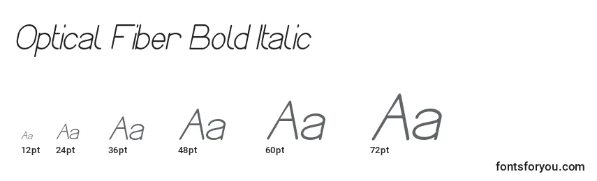 Tamaños de fuente Optical Fiber Bold Italic