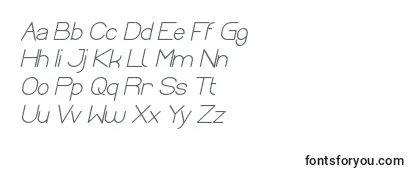 Überblick über die Schriftart Optical Fiber Bold Italic