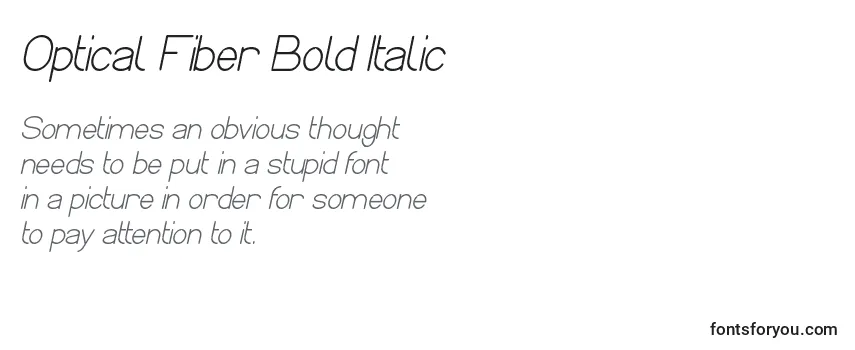 Überblick über die Schriftart Optical Fiber Bold Italic