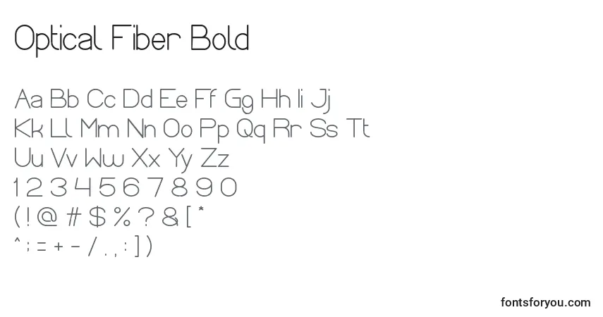 A fonte Optical Fiber Bold – alfabeto, números, caracteres especiais